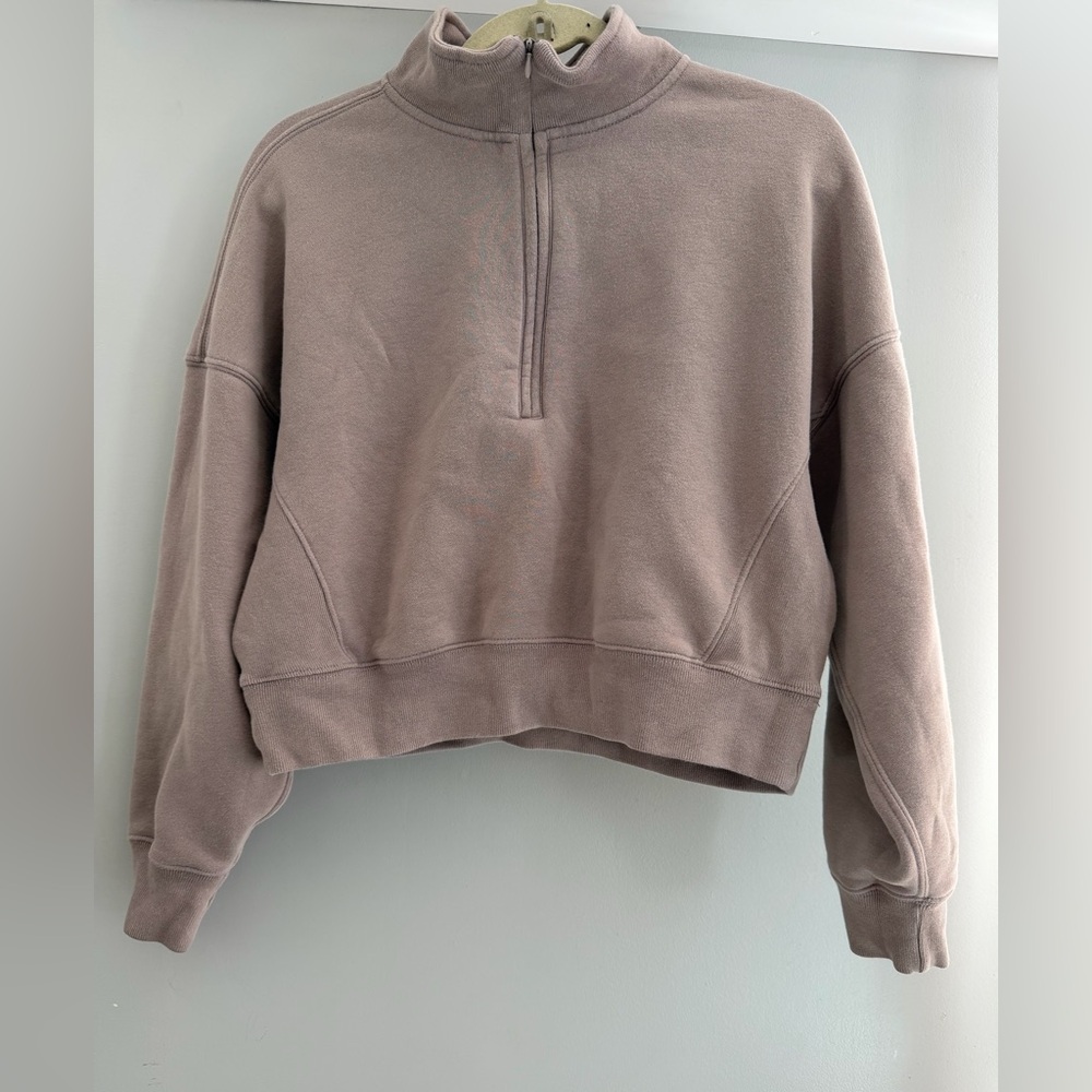 Abercrombie & Fitch Women's Half-Zip Cropped Sweatshirt